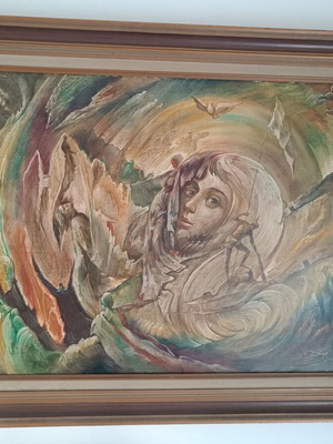 Painting by Grigoris Papatheodorou like new, canvas 69x89 cm