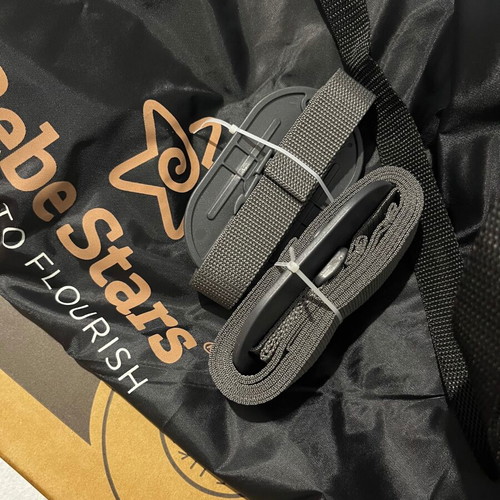 Bebe Stars Crib with Mattress, Side Opening and Wheels Grey like new