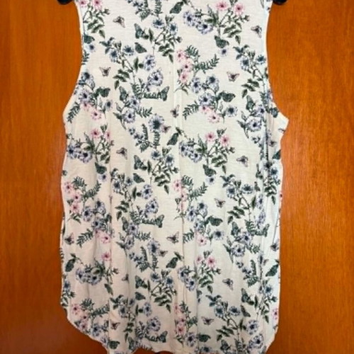 H&M women's blouse like new, size L, white with floral pattern