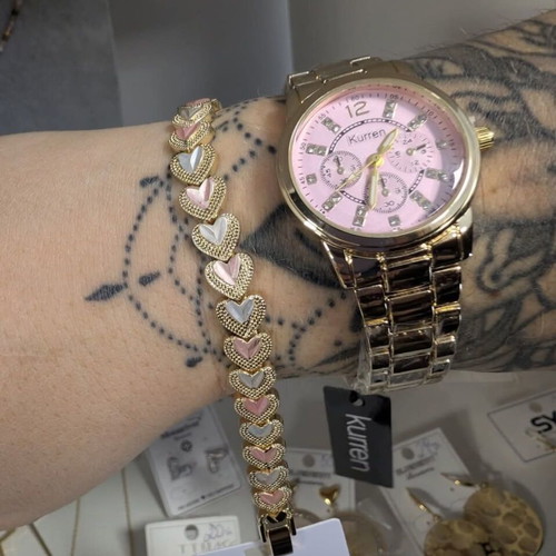 Women's watch new pink, stainless steel