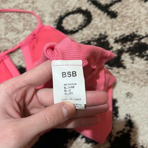 BSB fuchsia top with rhinestones halter, like new, size S