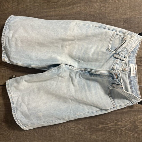 Pull & Bear high waist turquoise denim shorts