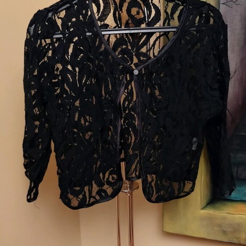 Crochet jacket like new, black, size M