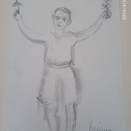 Painting by Orestis Kanellis original charcoal artwork