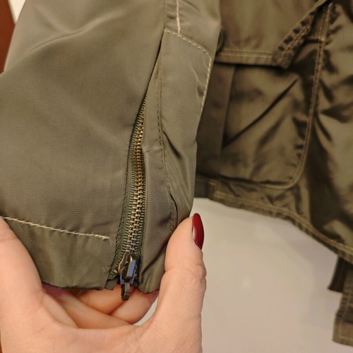 Zara windbreaker jacket used, green, with belt