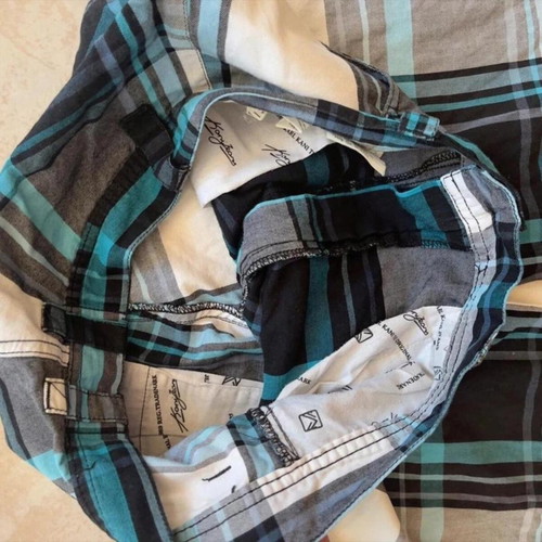 Karl Kani Plaid Shorts Size 28, vintage Y2K hip hop skate