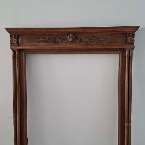 Wood mirror frame used, walnut, 19th century, large 163x126cm