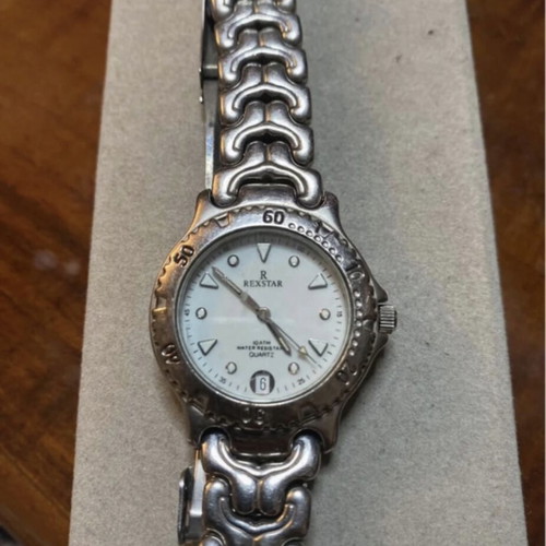 Rexstar vintage women's quartz watch used, stainless steel, 10ATM