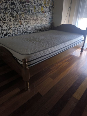 Half-Double Bed with Mattress used, 110x190 cm