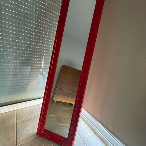 Kare design floor mirror used, red