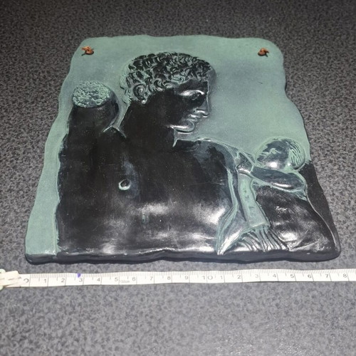 Ceramic relief plaque Hermes of Praxiteles vintage museum replica