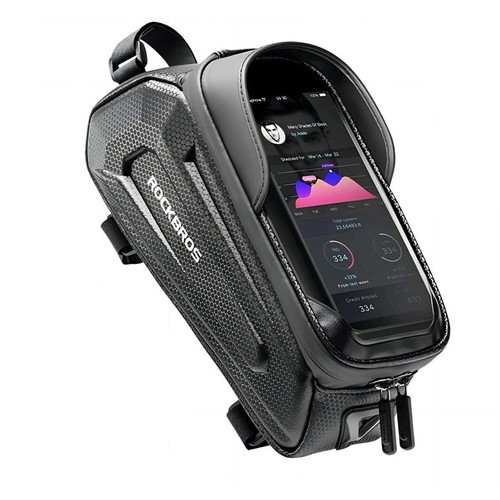 Rockbros B68-1 armored bicycle bag with phone holder 1.7l, black