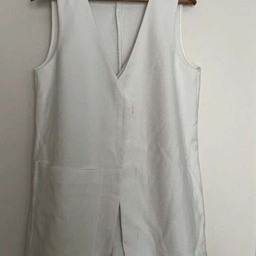Zara white jumpsuit with integrated vest, size M