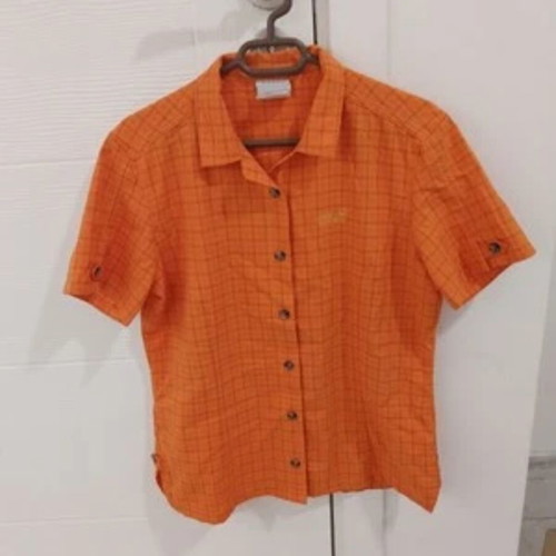 Jack Wolfskin Women's Travel Button Down Shirt Size Small UK10 Orange used
