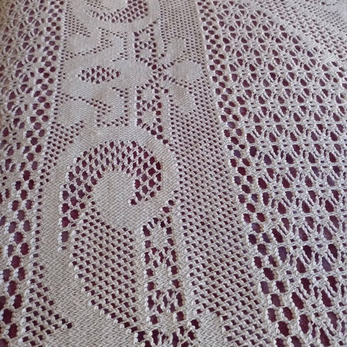 Knitted quilt for double bed new, 2.50×2.05 m, ecru color
