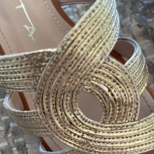 Tabita Brazil gold sandals size 38 with leather anatomical insole