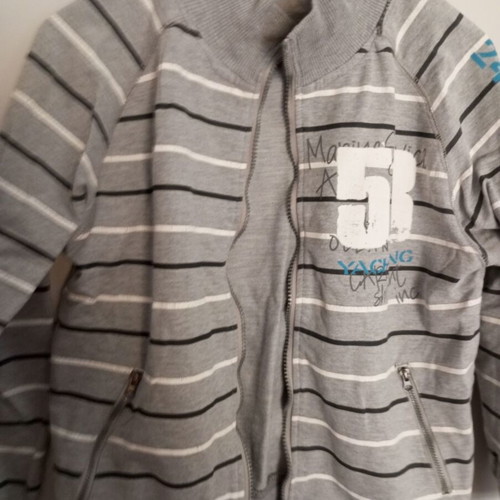Boy's cardigan grey and white, sizes 146-152 cm