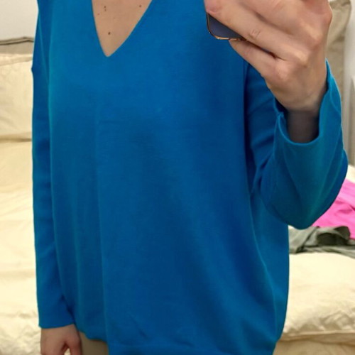 Massimo Dutti blue wool and cashmere sweater new, size M