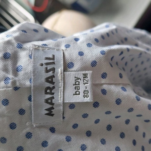 Marasil baptism set 12 months like new with shirt and bow tie