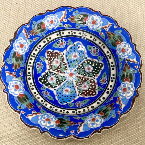 Kutahya plates collectible, handmade, set of 3 pieces
