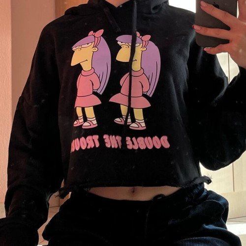 Simpans cropped sweatshirt Bershka used size XS black