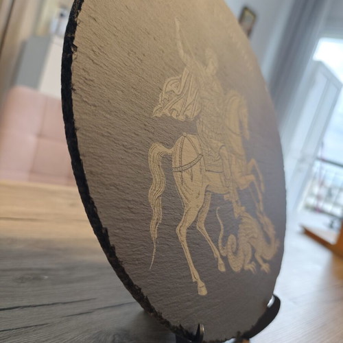 Laser Engraved Saint George Slate Plaque new