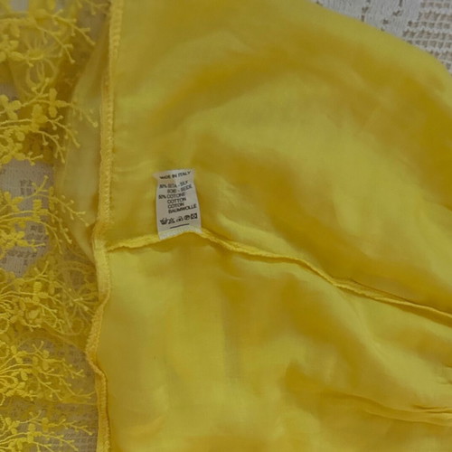 Imperial Yellow Strapless Women's Blouse S Made in Italy Silk Cotton