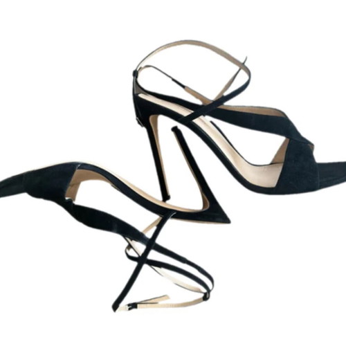 Gianvito Rossi leather high-heeled sandals like new, black