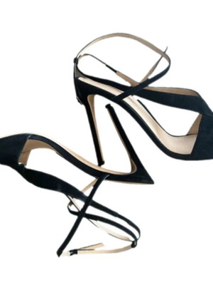 Gianvito Rossi leather high-heeled sandals like new, black