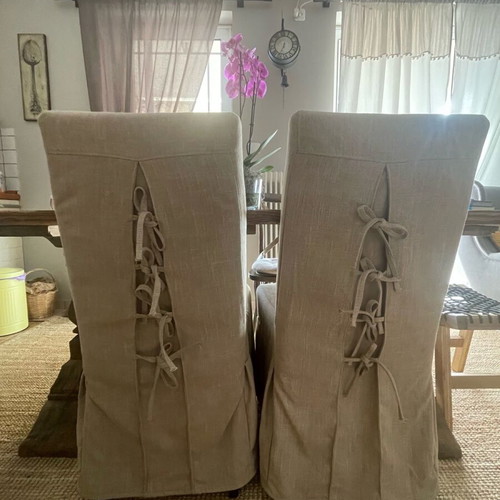 Dining chairs used with fabric, set of 2