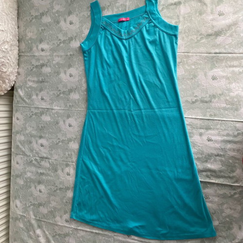 Sleeveless turquoise dress elastic, sizes L to XXL, new