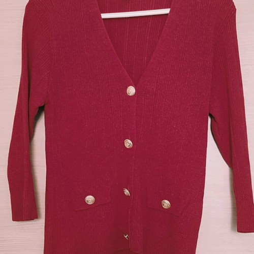 Zara cardigan with gold details like new, red