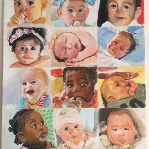 Painting "Tender Age" new, acrylic on canvas 60x70cm