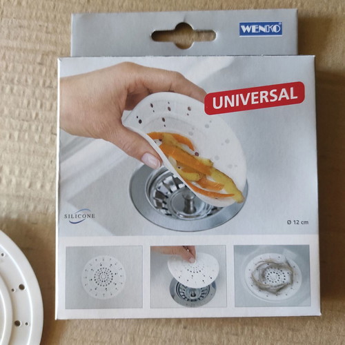 Sink filter new, white silicone 12 cm