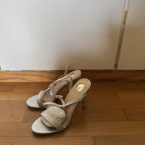 Tsoukalas Shoes Silver Heeled Sandals Size 39 New