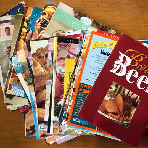 90s Recipe Cards and Leaflets used, English