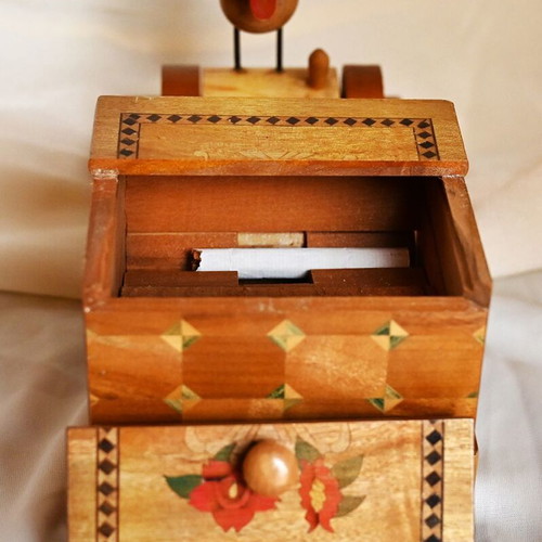 Wooden Tobacco Box used with Bird Offering Cigarette