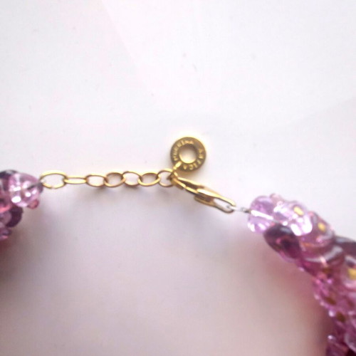 Antica Murrina short Murano glass necklace pink-purple like new