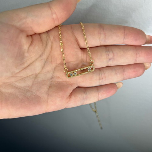 925 necklace with zirconia new, gold color