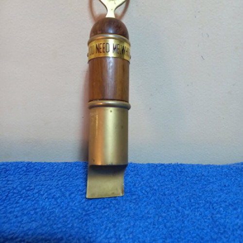 Whistle Bottle Opener vintage, used, brass, made in Italy