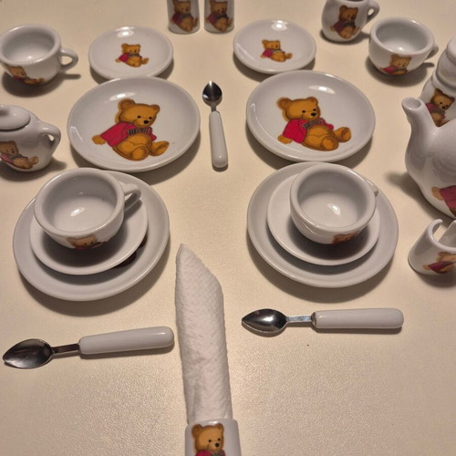 Porcelain miniature toy tea set used