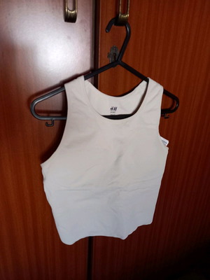 H&M Sport Μπλούζα Τοπ καινούργιο, μπεζ, μέγεθος L