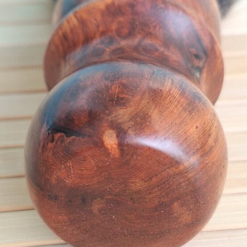 Elite Razor Amboyna Burl Shaving Brush like new, handmade USA
