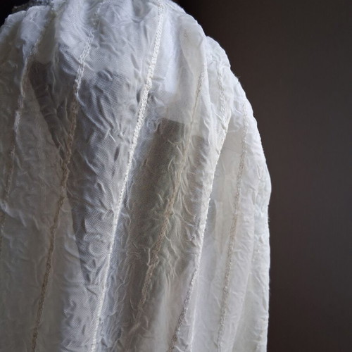 Vintage traditional corset blouse used, size L, beige