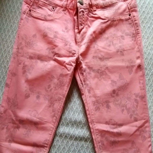 Printed pink slim pants Zara Trafaluc size 36