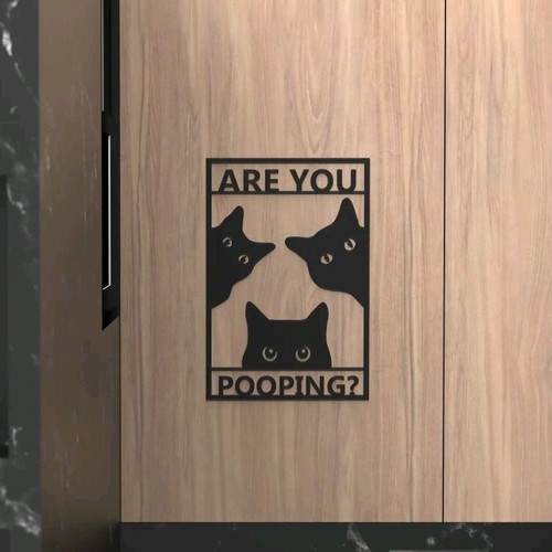 Funny cat bathroom sign new
