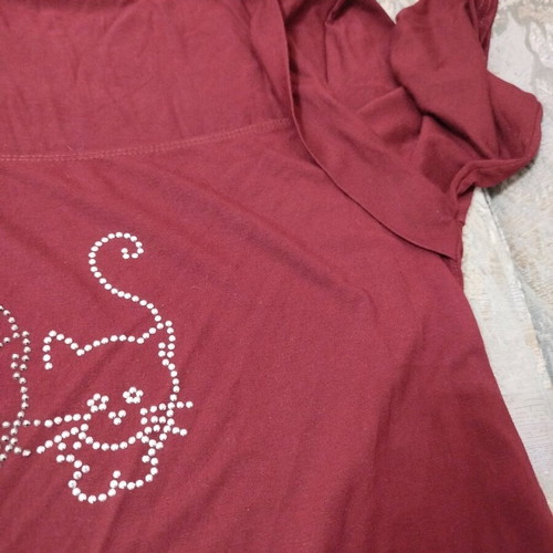 Blouse red 3XL short sleeve with open chest new