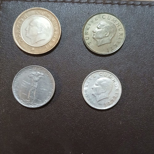 4 Turkish coins, various