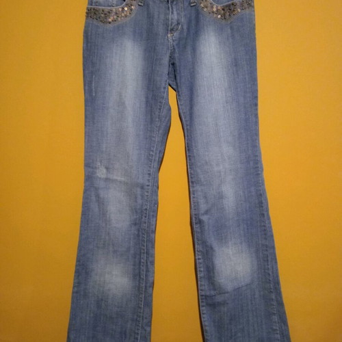 Motivi flared jeans used with embroidery and sequins, size UK 12