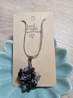 Handmade pendant new, black and silver